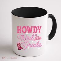 Howdy Third Grade 3rd Grade Teacher Western Cowboy Cowgirls Coffee Mug thumb 1