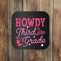 Howdy Third Grade 3rd Grade Teacher Western Cowboy Cowgirls Coaster thumb 0