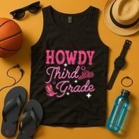Howdy Third Grade 3rd Grade Teacher Western Cowboy Cowgirls Tank Top thumb 4