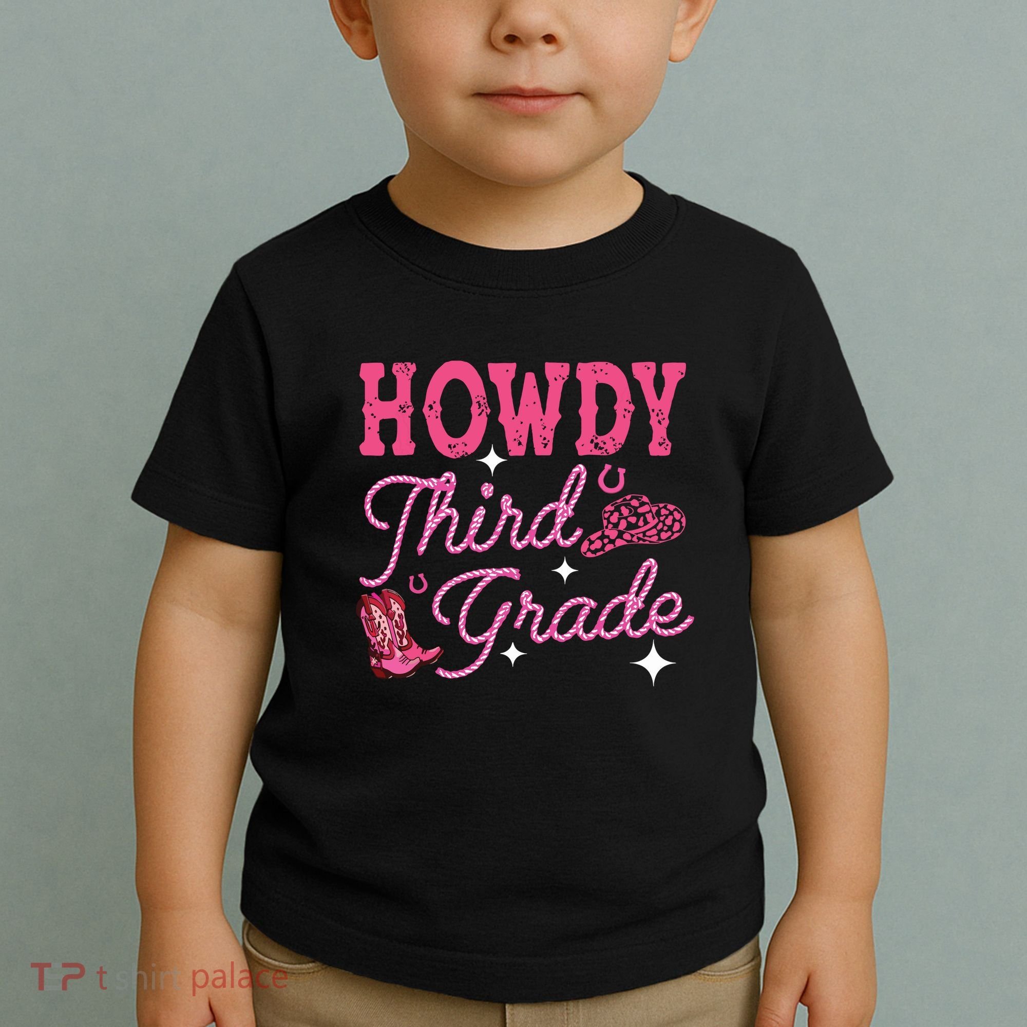 Howdy Third Grade 3rd Grade Teacher Western Cowboy Cowgirls Toddler T-Shirt