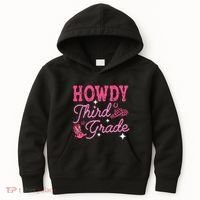 Howdy Third Grade 3rd Grade Teacher Western Cowboy Cowgirls Kids Hoodie thumb 0