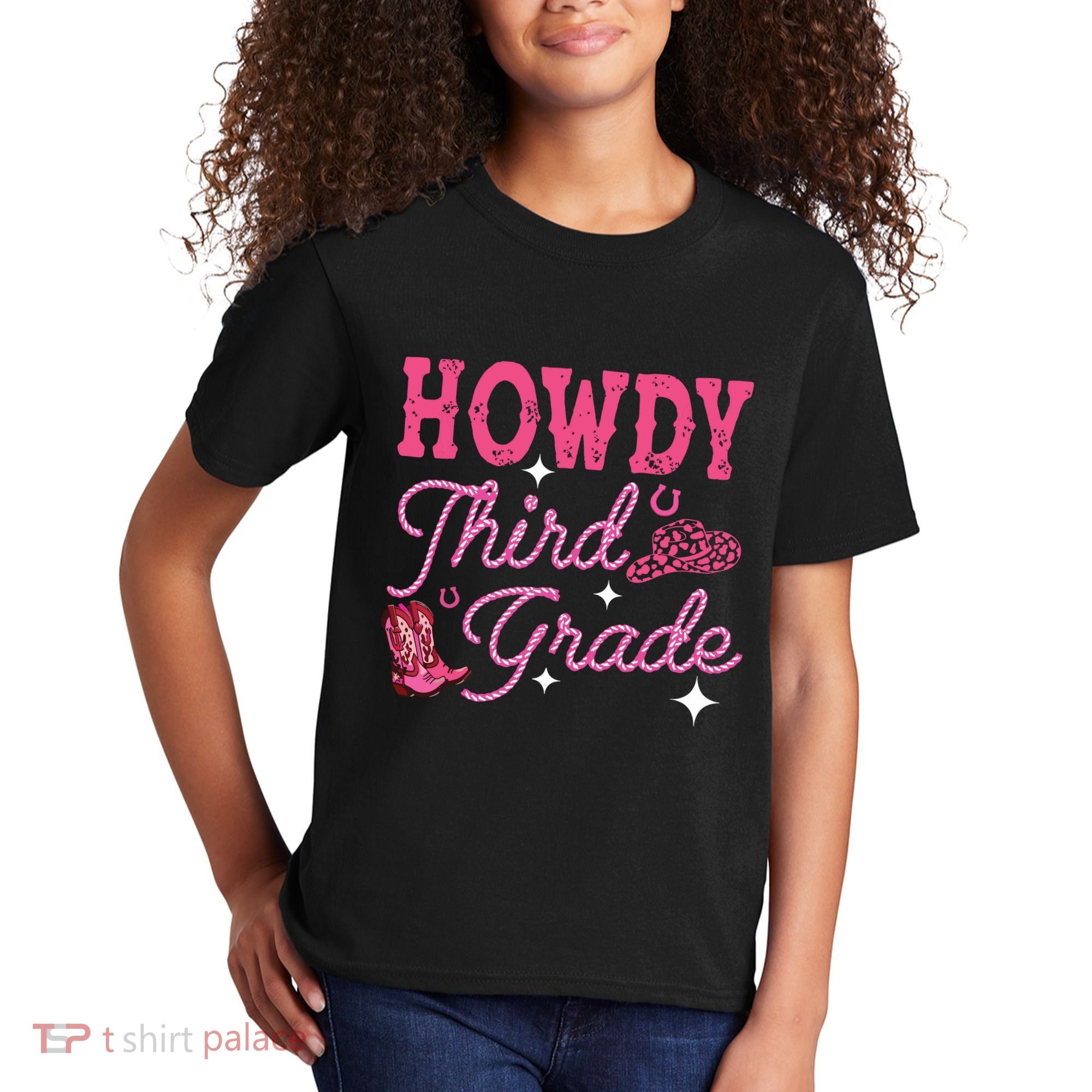 Howdy Third Grade 3rd Grade Teacher Western Cowboy Cowgirls Kids T-Shirt