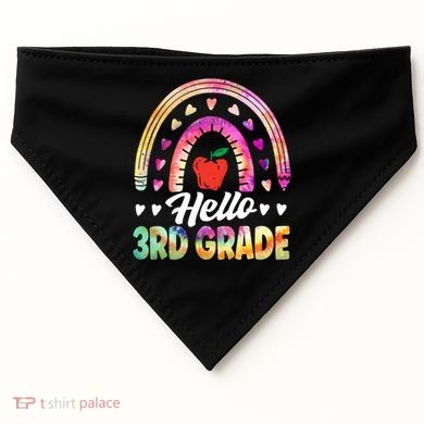Hello Third Grade Back To School 3Rd Grade Squad Teacher Gift USA-Made Doggie Bandana