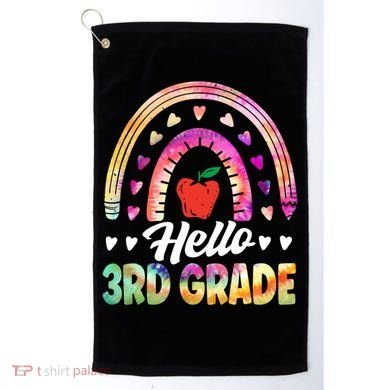 Hello Third Grade Back To School 3Rd Grade Squad Teacher Gift Golf Towel