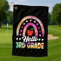 Hello Third Grade Back To School 3Rd Grade Squad Teacher Gift Golf Towel thumb 1