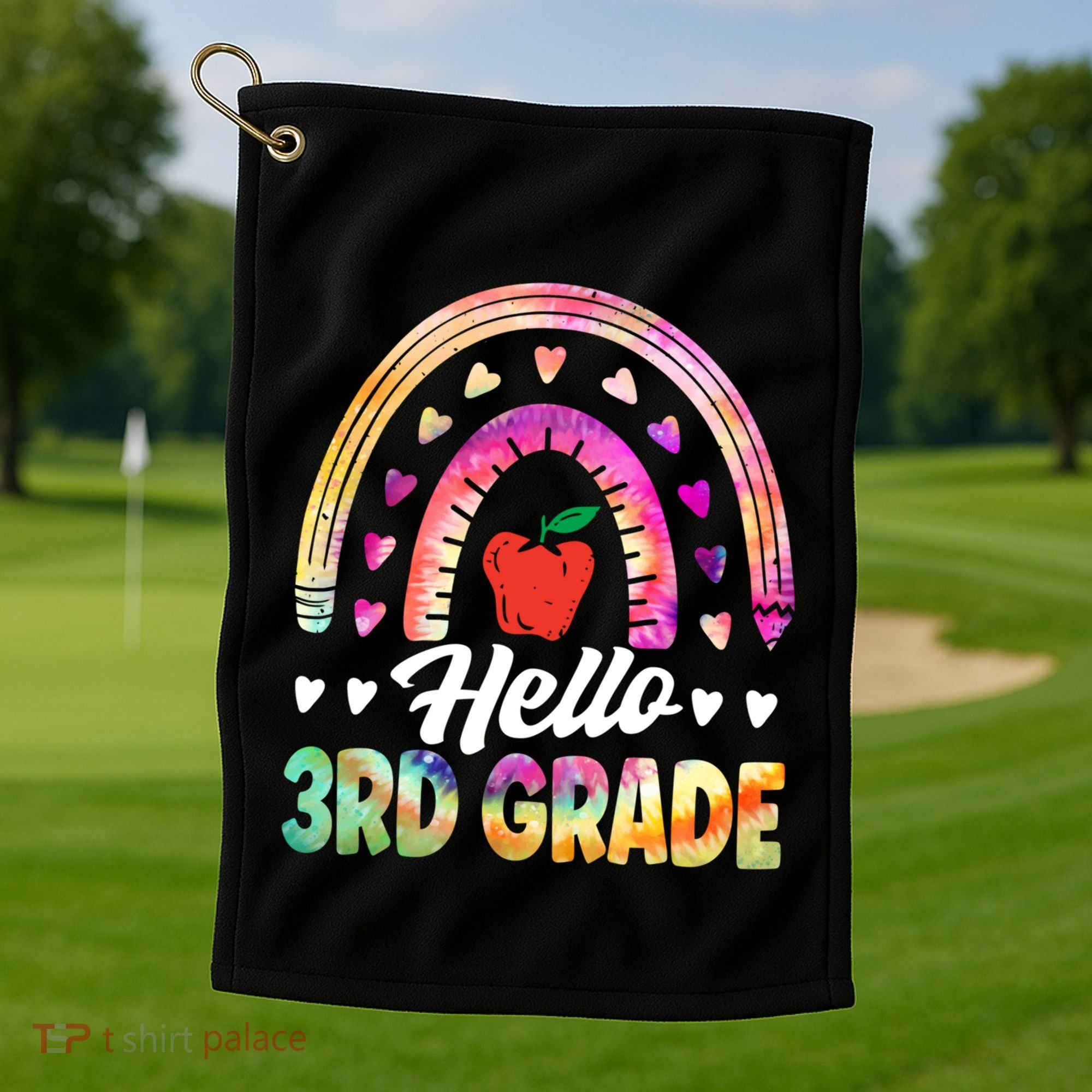 Hello Third Grade Back To School 3Rd Grade Squad Teacher Gift Golf Towel