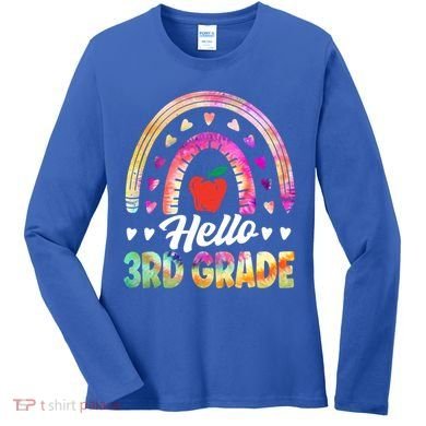 Hello Third Grade Back To School 3Rd Grade Squad Teacher Gift Women's Long Sleeve Shirt