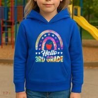 Hello Third Grade Back To School 3Rd Grade Squad Teacher Gift Kids Hoodie thumb 3