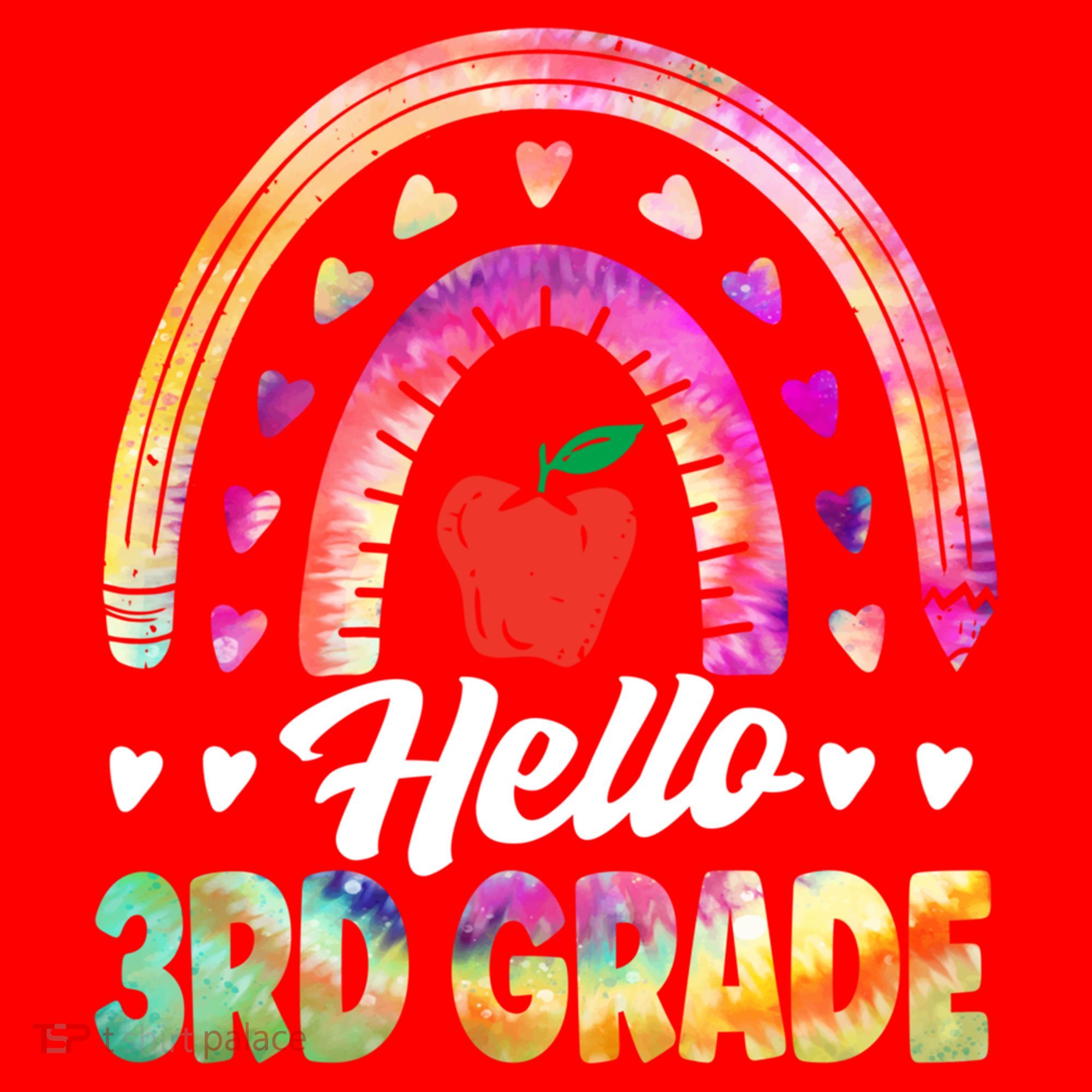 Hello Third Grade Back To School 3Rd Grade Squad Teacher Gift Santa Hat