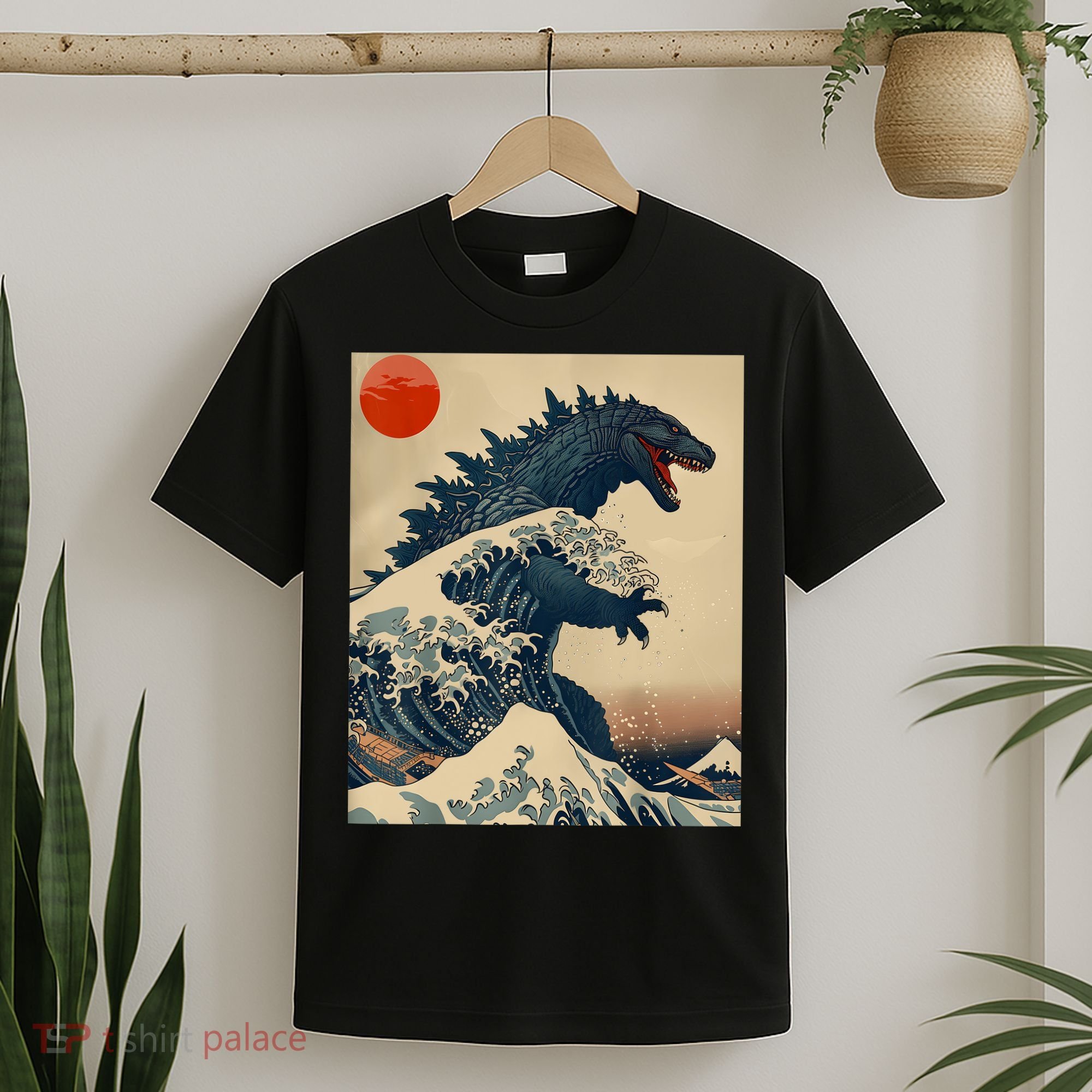 Hokusai The Great Kaiju Off Kanagawa Vintage Japanese Art T-Shirt