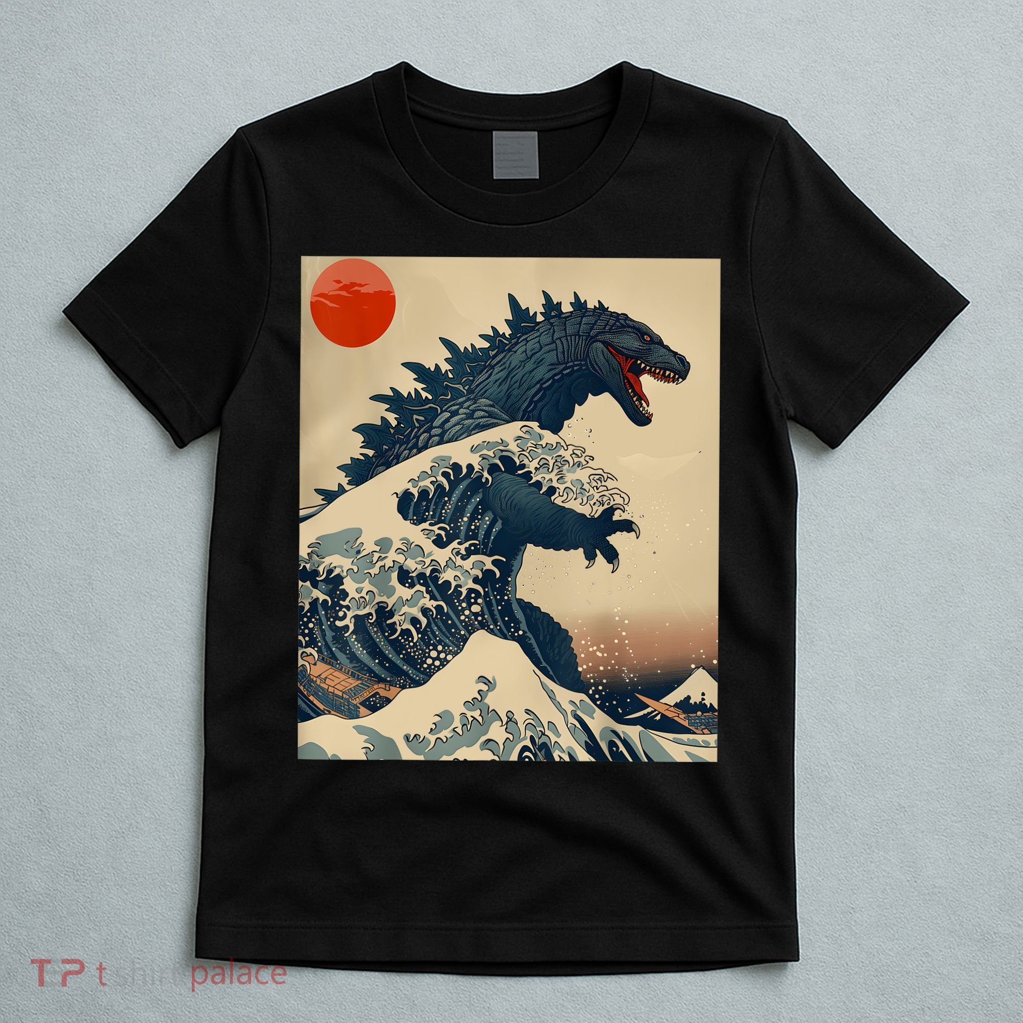 Hokusai The Great Kaiju Off Kanagawa Vintage Japanese Art T-Shirt