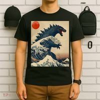 Hokusai The Great Kaiju Off Kanagawa Vintage Japanese Art T-Shirt thumb 6