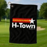 H Town Houston Texas Golf Towel thumb 1