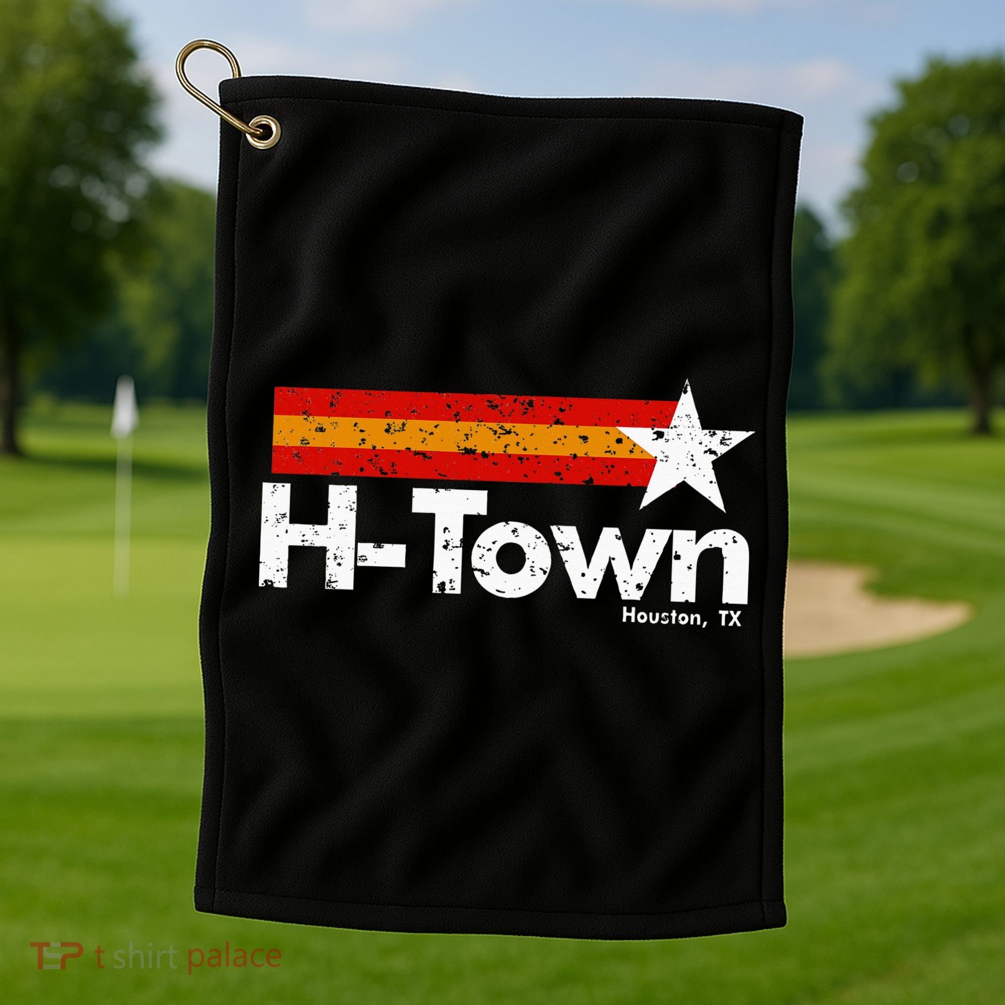 H Town Houston Texas Golf Towel