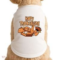 Happy Thanksgiving Holiday Festive Turkey Doggie Tank thumb 0