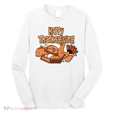 Happy Thanksgiving Holiday Festive Turkey Long Sleeve Shirt
