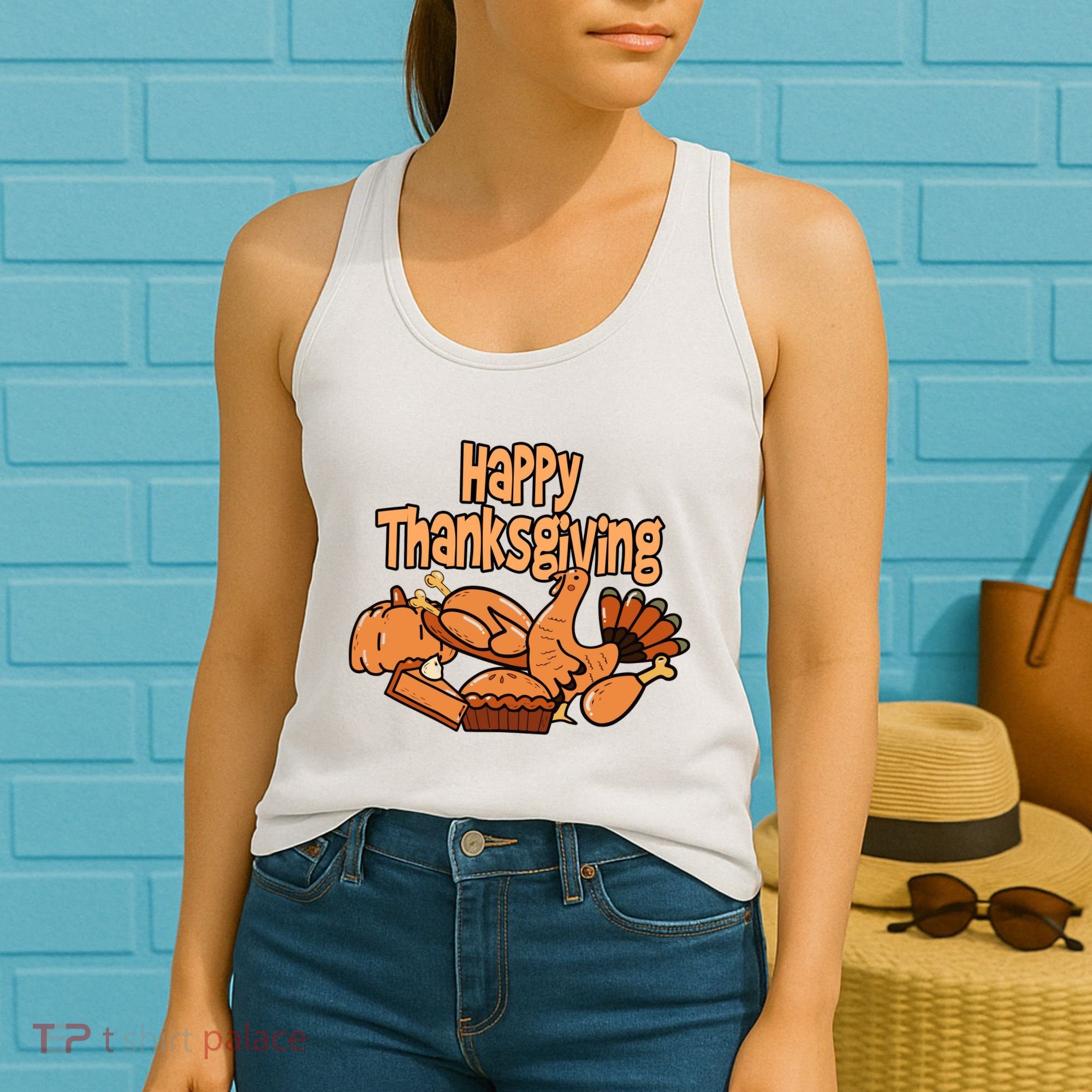 Happy Thanksgiving Holiday Festive Turkey Women's Tank Top