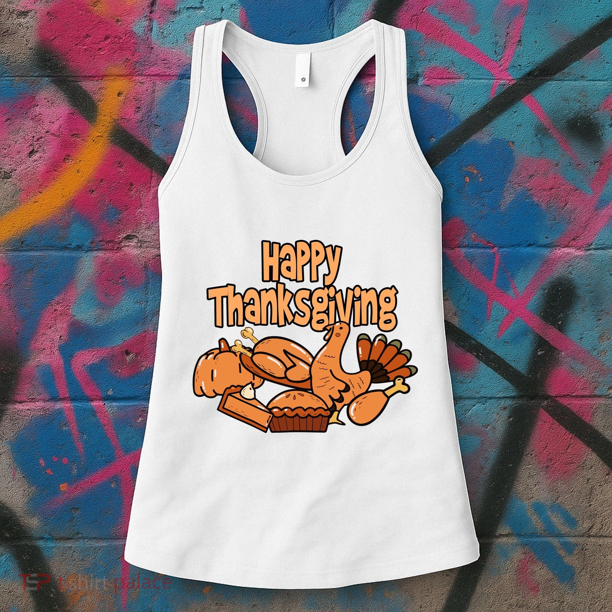 Happy Thanksgiving Holiday Festive Turkey Women's Tank Top