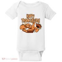 Happy Thanksgiving Holiday Festive Turkey Baby Bodysuit thumb 0