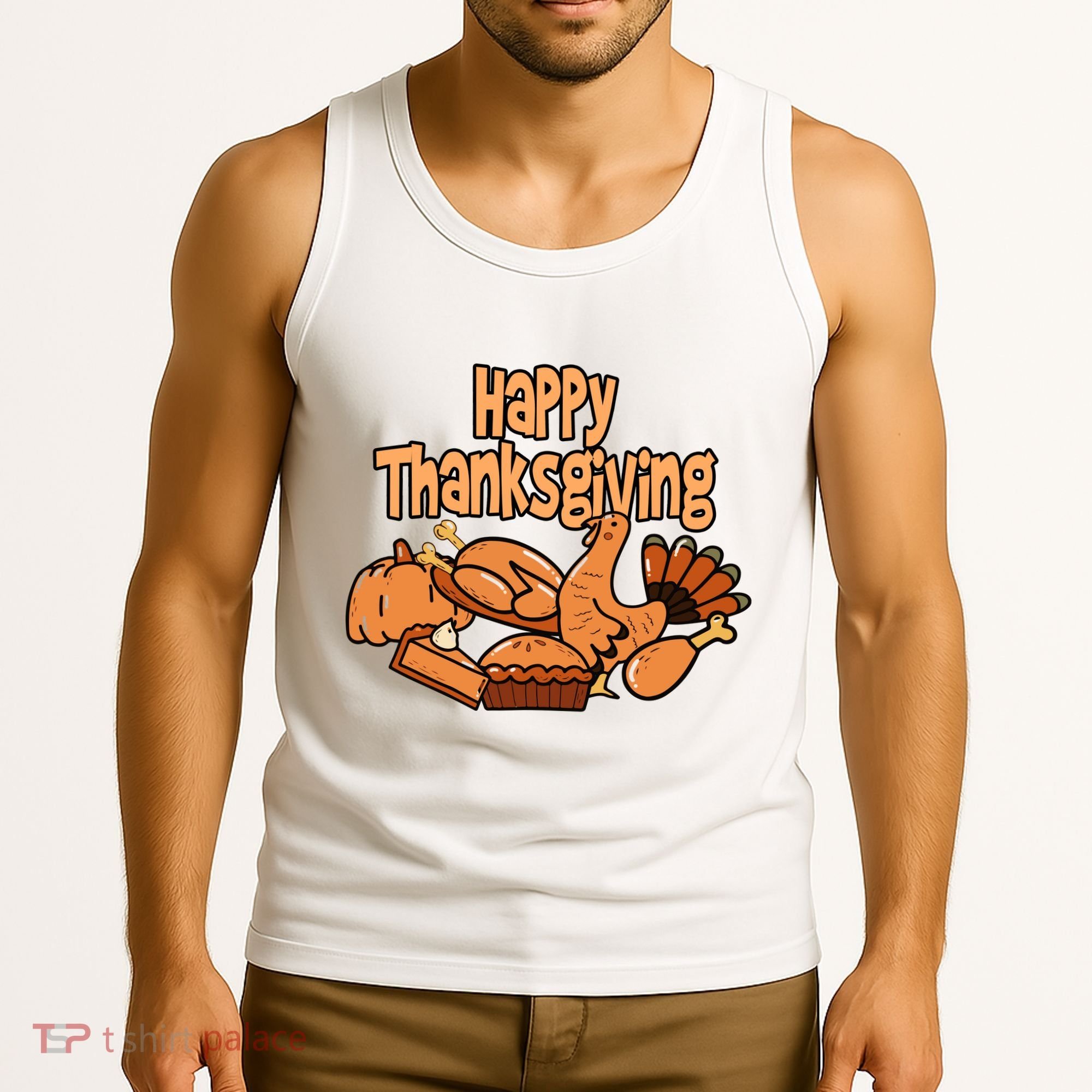 Happy Thanksgiving Holiday Festive Turkey Tank Top