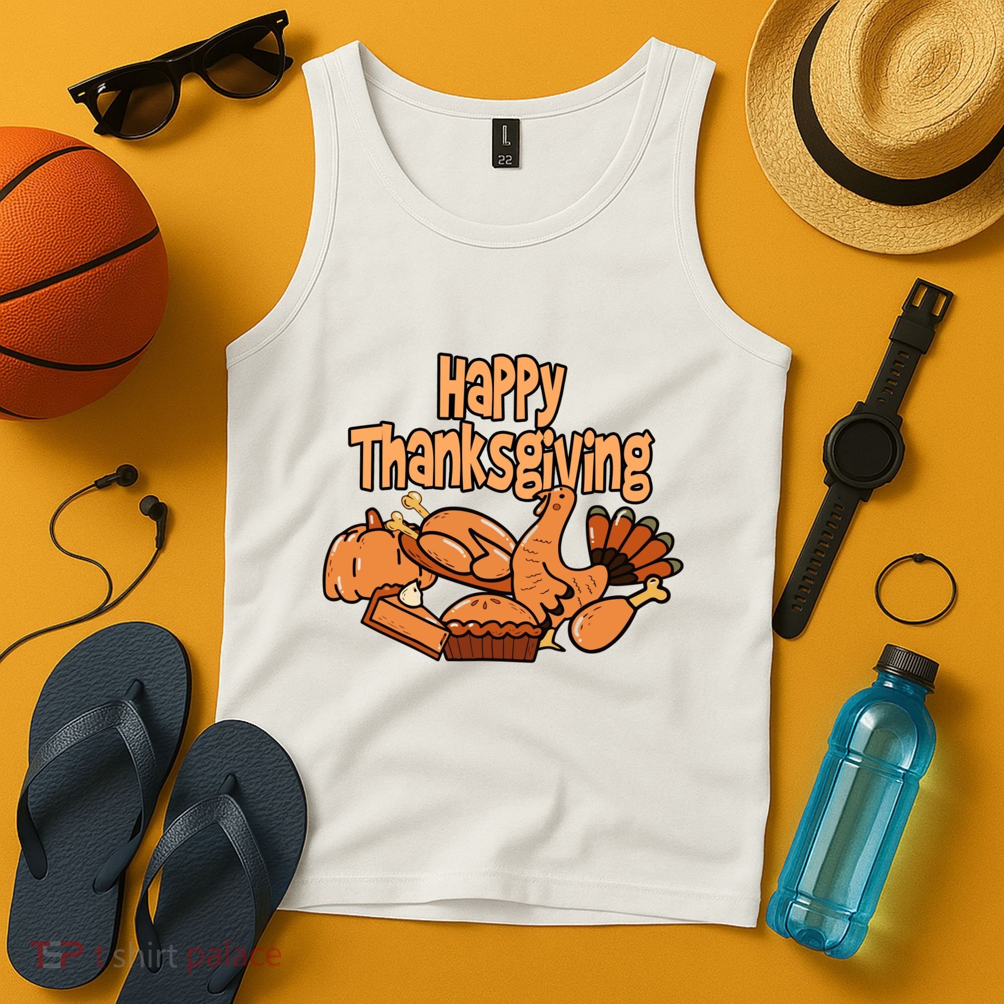 Happy Thanksgiving Holiday Festive Turkey Tank Top
