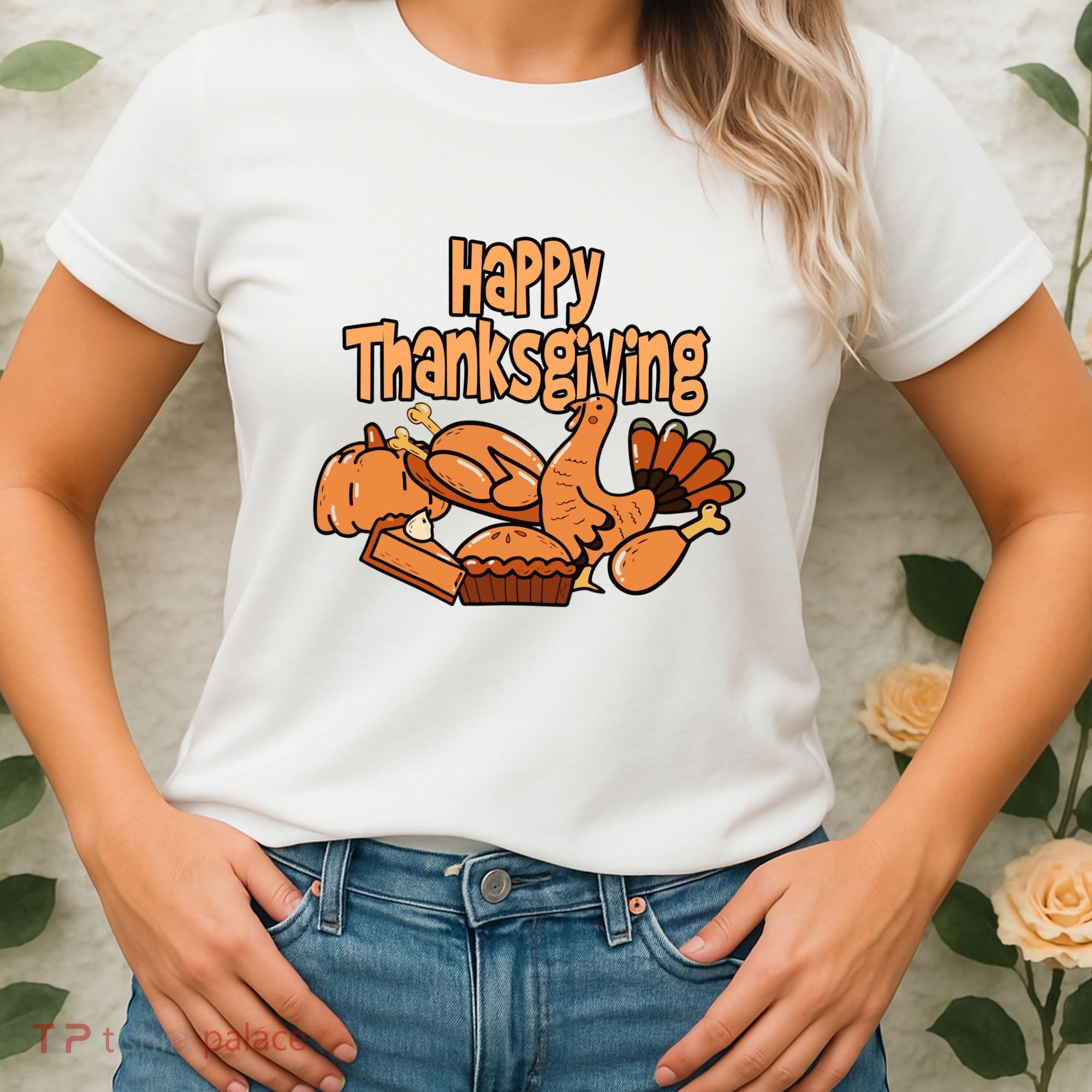 Happy Thanksgiving Holiday Festive Turkey Women's T-Shirt