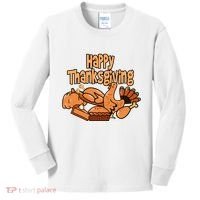 Happy Thanksgiving Holiday Festive Turkey Kids Long Sleeve Shirt thumb 0