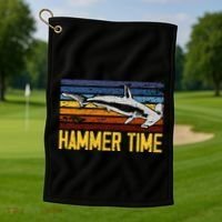 Hammer Time Hammerhead Shark Marine Biology Animal Golf Towel thumb 1