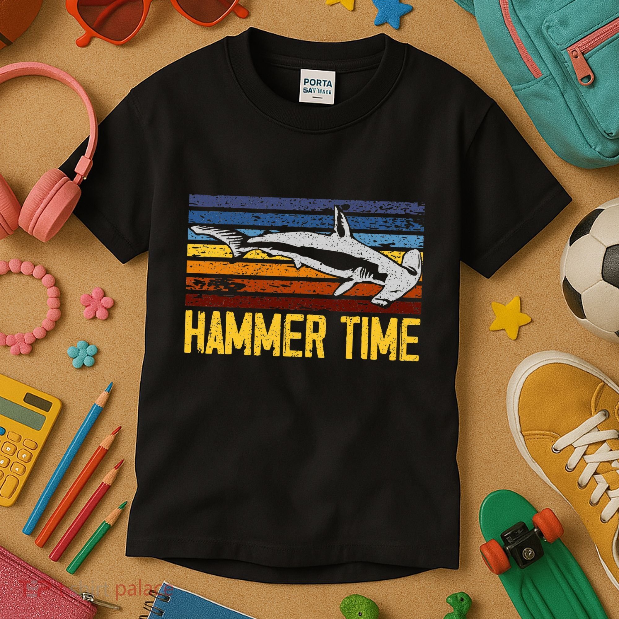 Hammer Time Hammerhead Shark Marine Biology Animal Kids T-Shirt