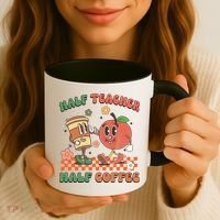 Half Teacher Half Coffee Coffee Addict Teacher Appreceation Funny Teacher Coffee Mug thumb 3