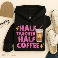 Half Teacher Half Coffee Hoodie thumb 4