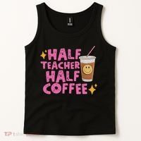 Half Teacher Half Coffee Tank Top thumb 2