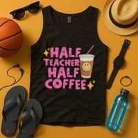 Half Teacher Half Coffee Tank Top thumb 4