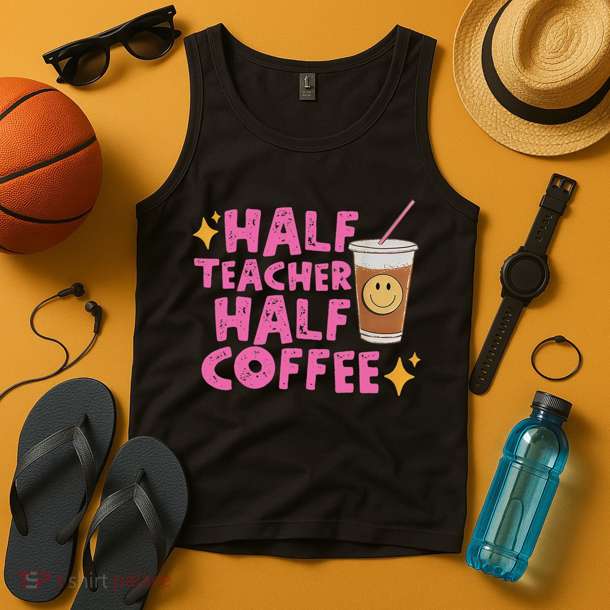 Half Teacher Half Coffee Tank Top