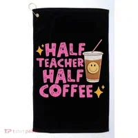 Half Teacher Half Coffee Golf Towel thumb 0