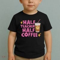 Half Teacher Half Coffee Toddler T-Shirt thumb 2