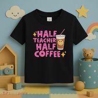 Half Teacher Half Coffee Toddler T-Shirt thumb 3