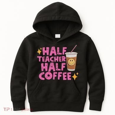 Half Teacher Half Coffee Kids Hoodie