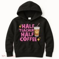 Half Teacher Half Coffee Kids Hoodie thumb 0