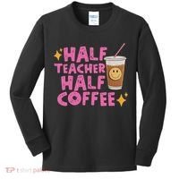 Half Teacher Half Coffee Kids Long Sleeve Shirt thumb 0