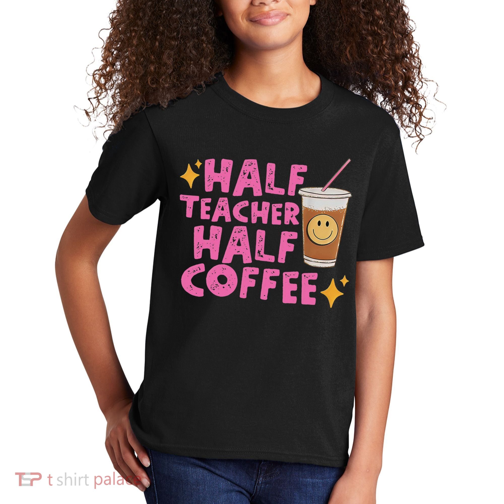 Half Teacher Half Coffee Kids T-Shirt