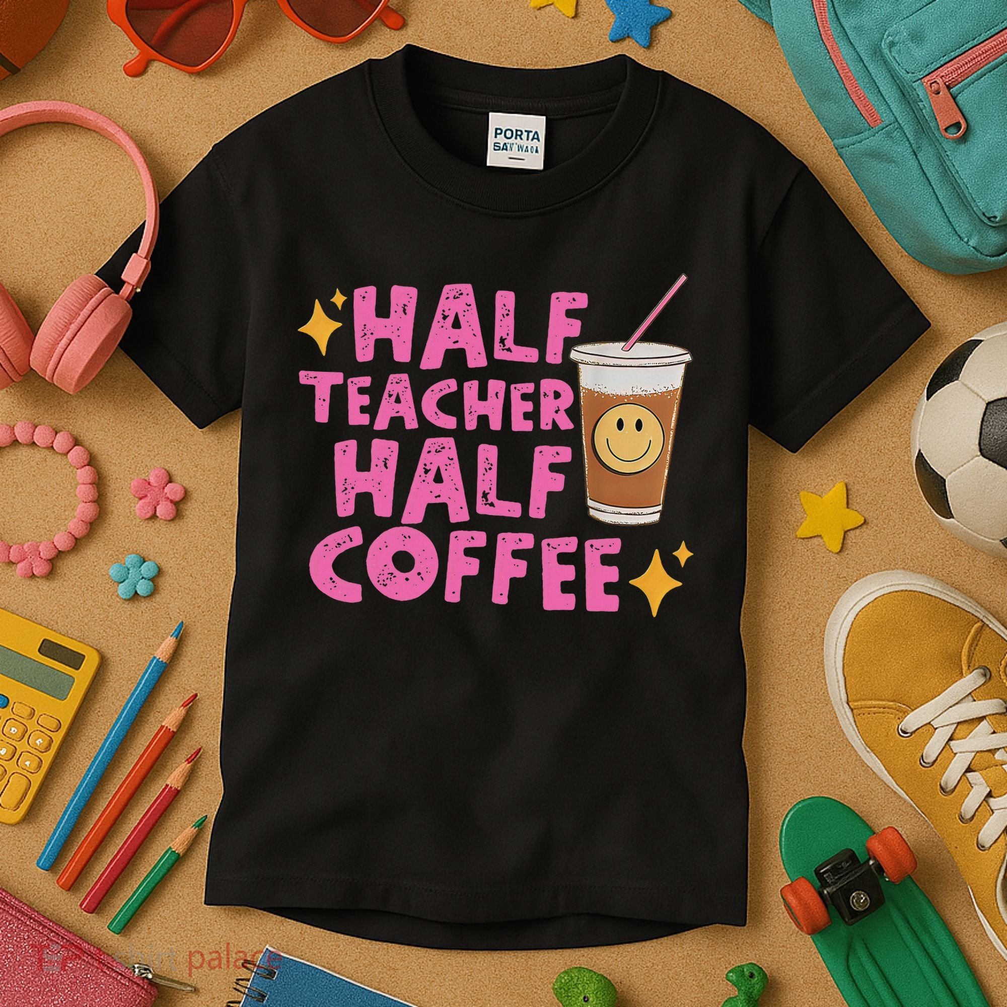 Half Teacher Half Coffee Kids T-Shirt