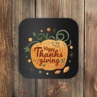 Happy Thanksgiving Holiday Pumpkin Autumn Coaster thumb 0