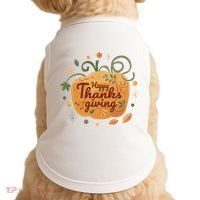 Happy Thanksgiving Holiday Pumpkin Autumn Doggie Tank thumb 0