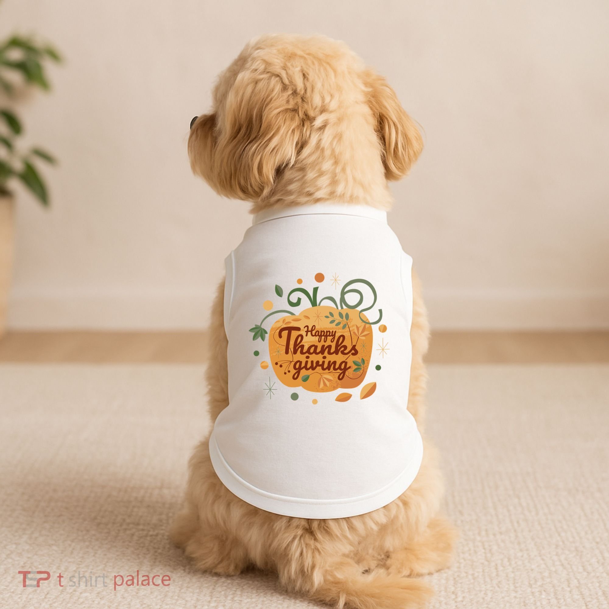 Happy Thanksgiving Holiday Pumpkin Autumn Doggie Tank