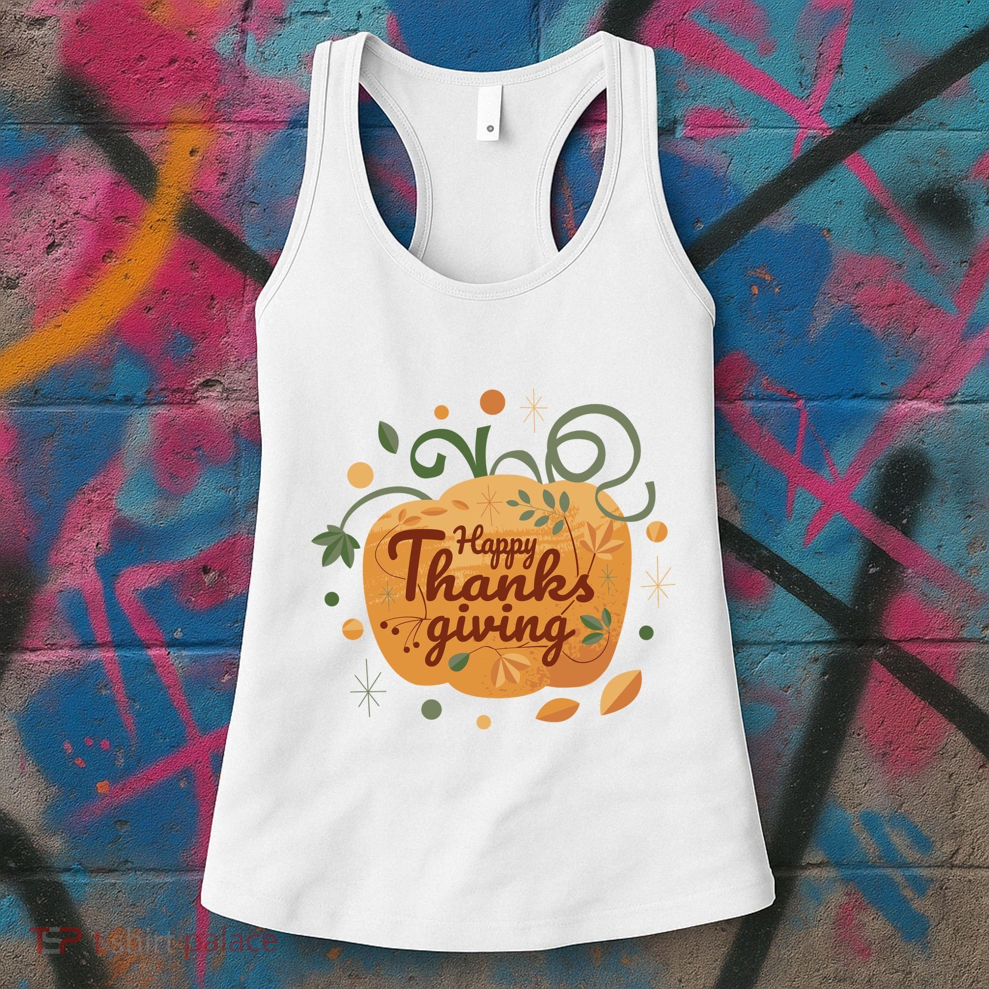 Happy Thanksgiving Holiday Pumpkin Autumn Women's Tank Top