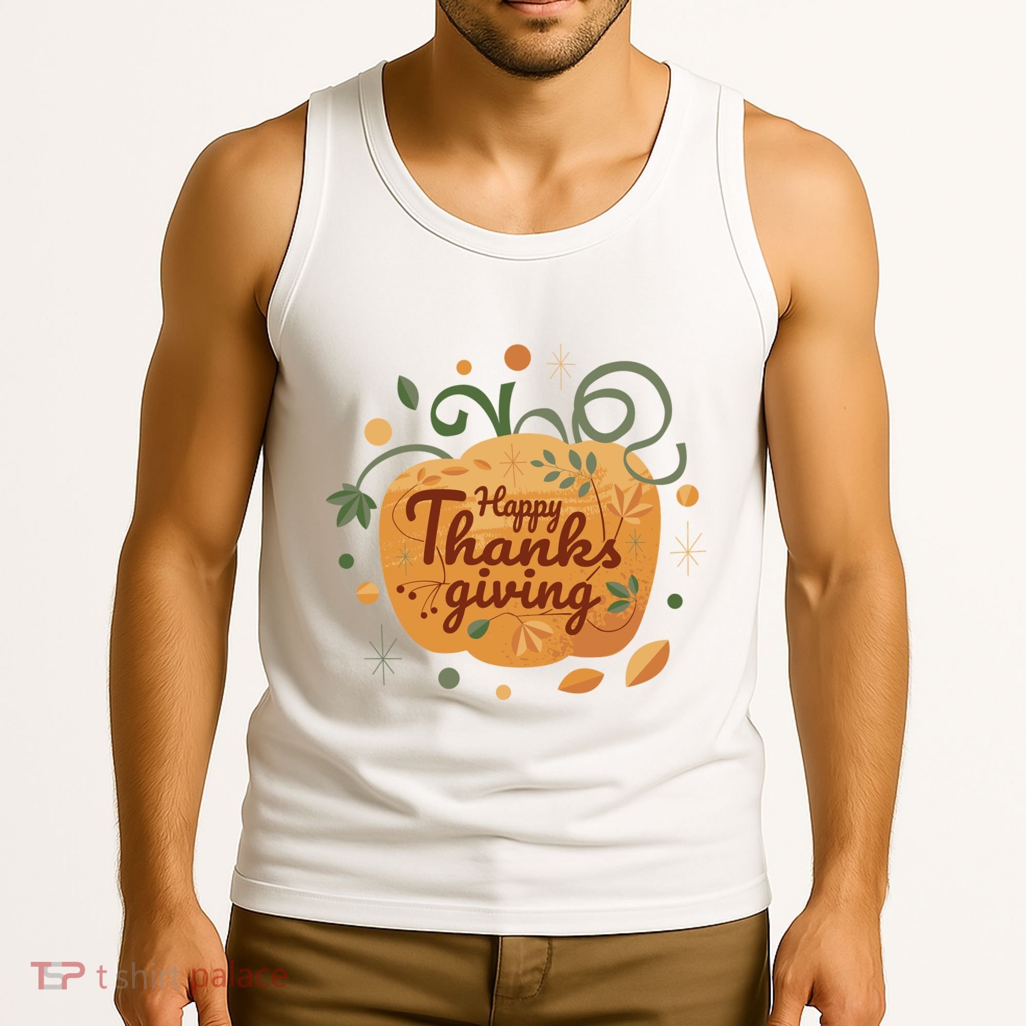 Happy Thanksgiving Holiday Pumpkin Autumn Tank Top