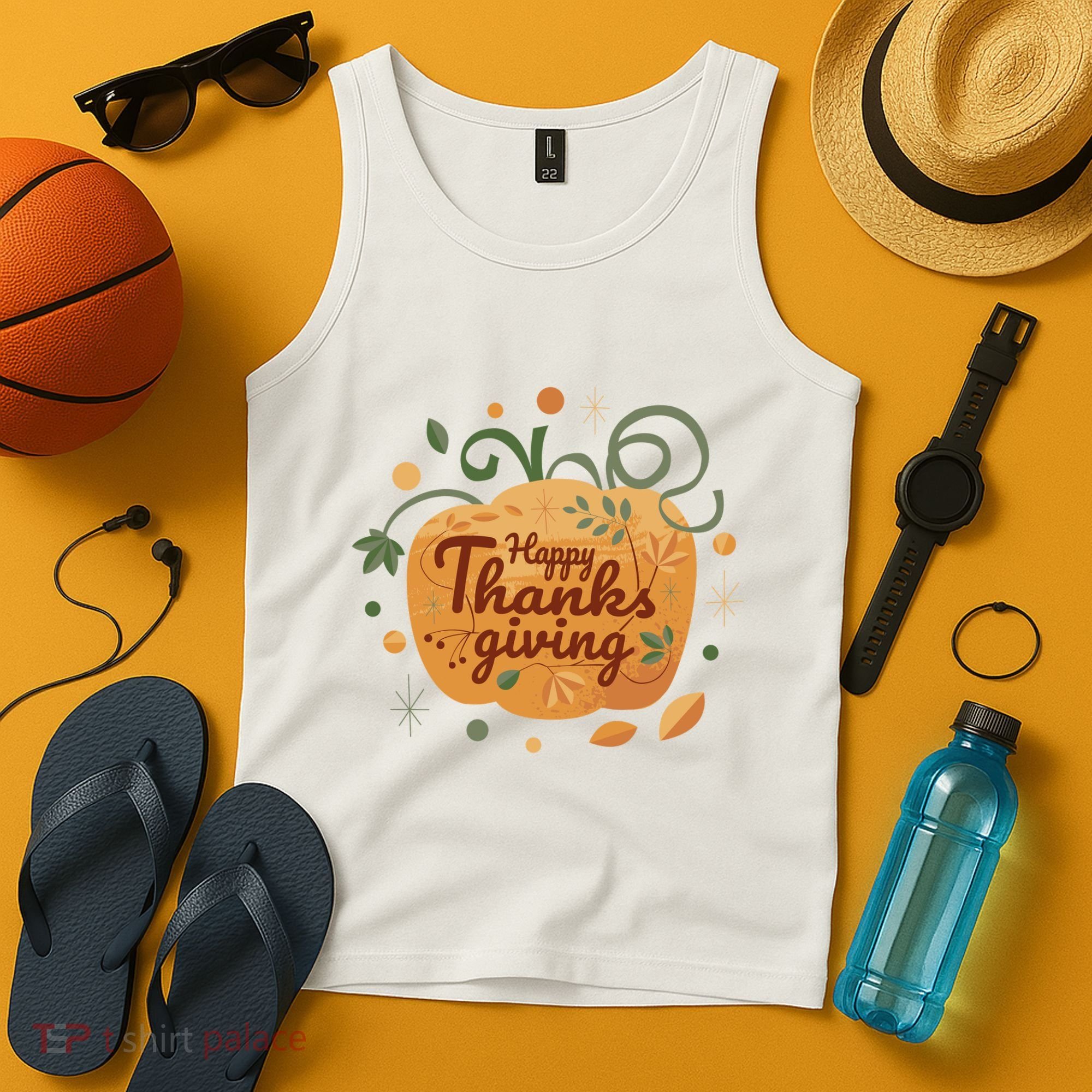 Happy Thanksgiving Holiday Pumpkin Autumn Tank Top