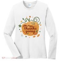 Happy Thanksgiving Holiday Pumpkin Autumn Women's Long Sleeve Shirt thumb 0