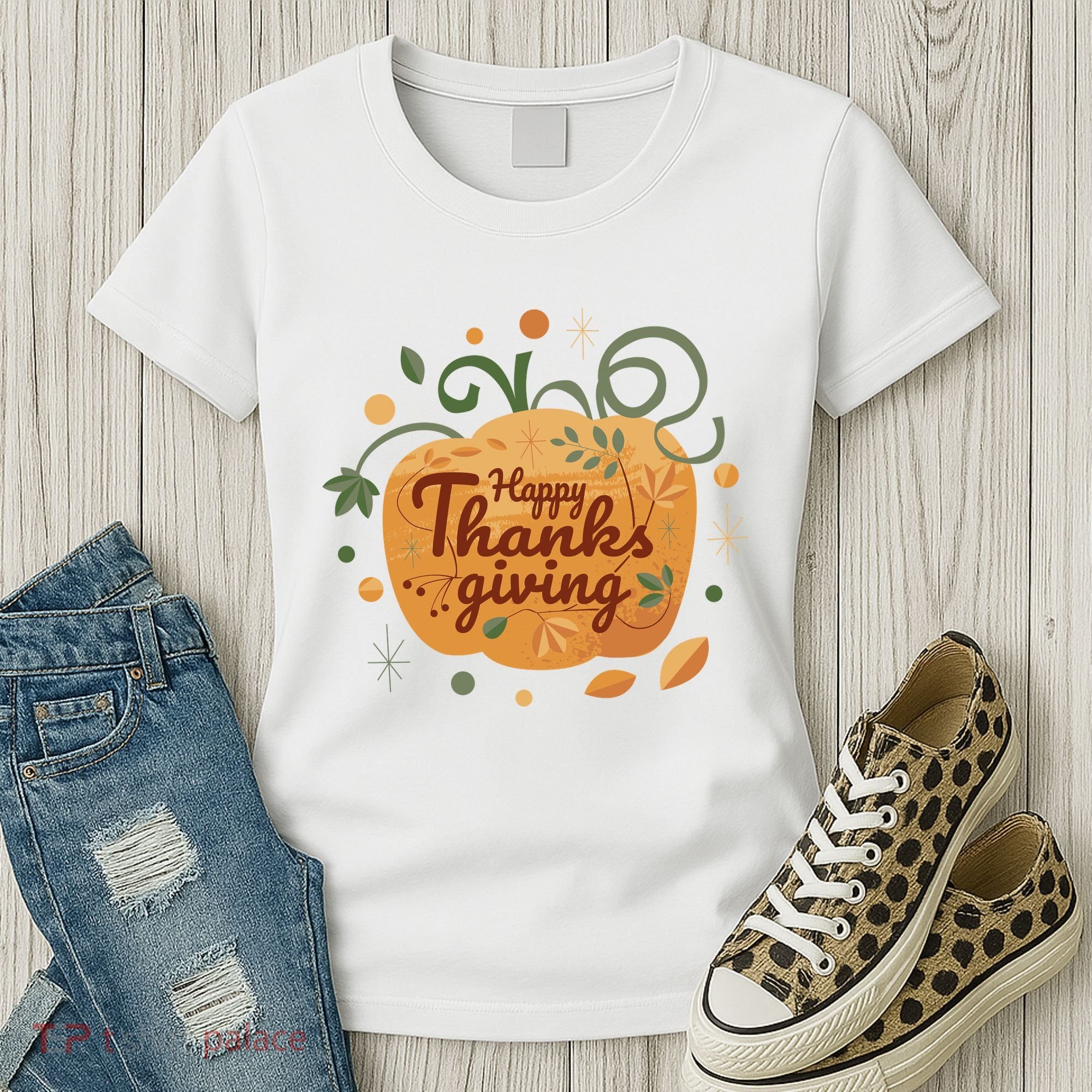 Happy Thanksgiving Holiday Pumpkin Autumn Women's T-Shirt